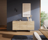 Sideboard Cuor 150 cm Keramik Laminam® Sabbia Eichefarbig 3 Türen Fuß Schwebeoptik Edelstahl Bild 2