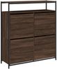 vidaXL Schuhschrank mit 4 Klappen Braun Eiche-Optik 100x34x112 cm 3214417 Bild 2