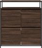 vidaXL Schuhschrank mit 4 Klappen Braun Eiche-Optik 100x34x112 cm 3214417 Bild 5