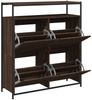 vidaXL Schuhschrank mit 4 Klappen Braun Eiche-Optik 100x34x112 cm 3214417 Bild 4