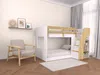 Vente-unique - NAROJAS Bett Holz, Platte BeigeWeiß - B 135,7 cm x H 128 cm x L 196,6 cm Bild 1