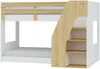 Vente-unique - NAROJAS Bett Holz, Platte BeigeWeiß - B 135,7 cm x H 128 cm x L 196,6 cm Bild 4