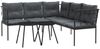 vidaXL Garten-Sofagarnitur mit Kissen Schwarz Stahl und Textilene 3283742 Bild 2