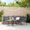 vidaXL Garten-Sofagarnitur mit Kissen Schwarz Stahl und Textilene 3283742 Bild 3