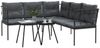 vidaXL Garten-Sofagarnitur mit Kissen Schwarz Stahl und Textilene 3283742 Bild 4
