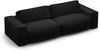Micadoni Sofa Victor 3-Sitzer Samt Schwarz Bild 3
