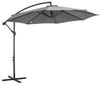 MC Star Sonnenschirm Kurbelschirm mit Stahlgestell und Polyestergewebe Grau, Ø2,95x2,45m für Garten Terrasse Balkon Bild 4