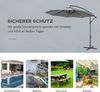MC Star Sonnenschirm Kurbelschirm mit Stahlgestell und Polyestergewebe Grau, Ø2,95x2,45m für Garten Terrasse Balkon Bild 2