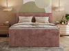 Boxspringbett mit zwei Multipocket-Matratzen und Topper, Doppelbett aus Cordstoff, zwei Bettkästen - TILIANO KING DUO - 200 x 200 cm - Rosa Cord - H3 Bild 4