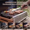 HOMAVO Holzkohlegrill Camping, tragbar & klappbar, Grillfläche: 38,15x20,95 cm, Optionales Grillwerkzeugset, für Camping, Picknick und Garten, mit Grillwerkzeugset Bild 2