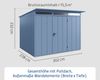 Hörmann Ecostar Metall-Gerätehaus Elegant mit Pultdach Typ 3, 238x303 cm , taubenblau, 7,2 m²,1-flüglige Tür Bild 4