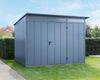 Hörmann Ecostar Metall-Gerätehaus Elegant mit Pultdach Typ 3, 238x303 cm , taubenblau, 7,2 m²,1-flüglige Tür Bild 2