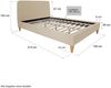 Polsterbett Doppelbett Stoffbett Bettgestell 140 x 200 Bett Beige Bild 4