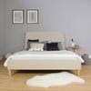 Polsterbett Doppelbett Stoffbett Bettgestell 140 x 200 Bett Beige Bild 2