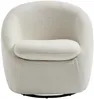 Vente-unique - NETALIO Sessel Stoff Weiß - B 71 cm x H 75 cm x L 78 cm Bild 3