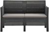 vidaXL 2-tlg. Garten-Lounge-Set mit Kissen PP Rattan Anthrazit 3079667 Bild 5