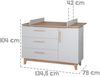 roba Wickelkommode 'Caro' - inkl. Wickelansatz - Soft-Close - Wickelhöhe 94 cm - Lichtgrau / Goldeiche Bild 4