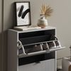 Schuhkipper Eliza Grau 60 x 92 cm mit 2 Klappschubladen Vicco Bild 4