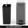 mDesign Tretmülleimer Abfalleimer Papierkorb 10L Inneneimer Metall Dunkelgrau Bild 5
