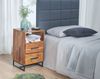 Nachttisch Sheesham Massivholz / Metall 40x35x66 cm Nachtschrank Boxspringbett, Design Nachtkonsole mit 2 Schubladen, Nachtkommode Industrial mit Stauraum Bild 5