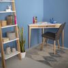 Ragaba Eckschreibtisch mit Schublade, MDF & Massives Eschenholz, 114x61 cm, Weiß Bild 3