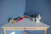 Ragaba Eckschreibtisch mit Schublade, MDF & Massives Eschenholz, 114x61 cm, Weiß Bild 5
