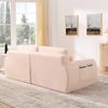 Flieks 2-Sitzer Sofa mit USB-Ladeanschluss & Seitentasche, hochfedernder Schaumstoff, Samt, Rosa Bild 3