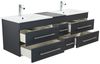 Badmöbel Milano XL 172cm Doppel- Waschtisch SoftClose anthrazit : Anthrazit Bild 5