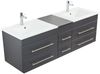 Badmöbel Milano XL 172cm Doppel- Waschtisch SoftClose anthrazit : Anthrazit Bild 2