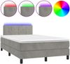 vidaXL Boxspringbett mit Matratze & LED Hellgrau 120x200 cm Samt, Härtegrad: H2 [3134393] Bild 2
