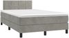 vidaXL Boxspringbett mit Matratze & LED Hellgrau 120x200 cm Samt, Härtegrad: H2 [3134393] Bild 4
