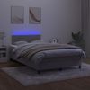 vidaXL Boxspringbett mit Matratze & LED Hellgrau 120x200 cm Samt, Härtegrad: H2 [3134393] Bild 3