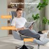 Relaxsessel Set mit Fußhocker und Kopfteil, 360° drehbarer Fernsehsessel mit Leinenstoff Bezug, elektroplattiert, 118 x 68 x 84 cm, Grau Bild 4