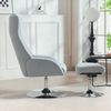 Relaxsessel Set mit Fußhocker und Kopfteil, 360° drehbarer Fernsehsessel mit Leinenstoff Bezug, elektroplattiert, 118 x 68 x 84 cm, Grau Bild 2