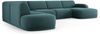 Micadoni Panorama Ecksofa Erin 5-Sitzer Links Samtstoff Petrol Bild 5