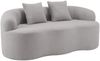 Geschwungenes Zweisitzer-Sofa mit Kissen, hellgrau, 170x89x70 cm, ohne Montage Bild 5
