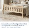 Home Collective Holzbett Einzelbett Doppelbett Bettgestell mit Lattenrost & Kopfteil Kiefer (Größe: 90×200, 120×200, 140×200, 160×200), Massivholzbett mit Lattenrost & Kopfteil Natur Bild 3