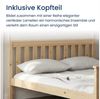 Home Collective Holzbett Einzelbett Doppelbett Bettgestell mit Lattenrost & Kopfteil Kiefer (Größe: 90×200, 120×200, 140×200, 160×200), Massivholzbett mit Lattenrost & Kopfteil Natur Bild 4