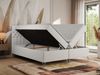 Boxspringbett mit Kopfteil und Topper, Polsterbett - GRIMALDI - 180 x 200 cm - Weiß Kunstleder - H3 Bild 2