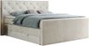 Boxspringbett KING VELEN, Doppelbett mit Multipocket-Matratze, Polsterbett mit Kopfstütze - 120x200 - Beige Velours - H4 Bild 3