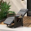 COSTWAY Gartenliege, 1 St, Gartensessel mit Liegefunktion, Kissen, Tisch, verstellbar Bild 2