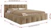 Doppelbett mit Gasdruckfeder, Polsterbett NIRA CLASSIC Holzlattenrost Bett mit Stauraum, gepolstertes Kopfteil Bettkasten Multipocket Matratze - 140 x 200 cm - Beige Plüsch - ELORI LUX Bild 4
