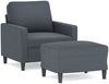 vidaXL Sessel mit Hocker Dunkelgrau 60 cm Samt 3201046 Bild 2
