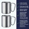 WESTMARK Becher / 2 Edelstahl-Tassen mit Karabiner-Henkel für unterwegs, 300 ml, Rostfreier Edelstahl, Aluminium Bild 2