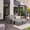 HOME DELUXE 'Holby' Strandkorb mit Liegefunktion, Polyrattan grau, 160 x 69 x 189 cm Bild 3