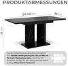 Home Collective Esstisch ausziehbar Tisch Küchentisch Esszimmertisch Ausziehtisch (Esszimmer Küche Wohnzimmer Esstisch erweiterbar), Doppel-Säulengestell 120-160x80 cm Schwarz Marmor-Optik Bild 3