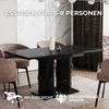 Home Collective Esstisch ausziehbar Tisch Küchentisch Esszimmertisch Ausziehtisch (Esszimmer Küche Wohnzimmer Esstisch erweiterbar), Doppel-Säulengestell 120-160x80 cm Schwarz Marmor-Optik Bild 4