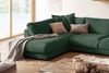 KAWOLA Sofa MADELINE Wohnlandschaft U-Form Cord smaragd Longchair rechts 86 x 224 x 425 cm Bild 4