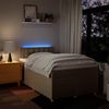 vidaXL Boxspringbett mit Matratze Creme 120x200 cm Stoff 3288966 Bild 5
