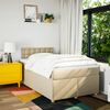 vidaXL Boxspringbett mit Matratze Creme 120x200 cm Stoff 3288966 Bild 4